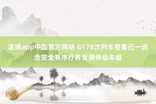 滚球app中国官方网站 G178次列车搭客已一说念安全有序疗养至调停动车组