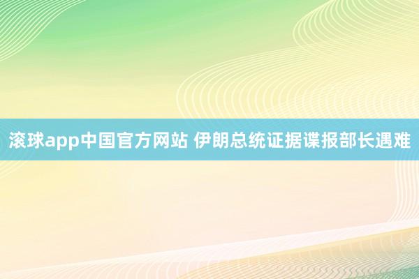 滚球app中国官方网站 伊朗总统证据谍报部长遇难