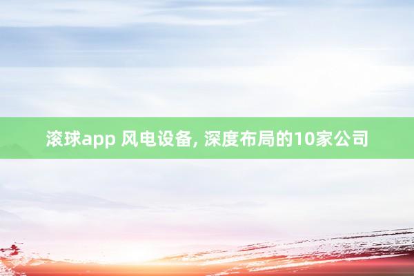 滚球app 风电设备, 深度布局的10家公司