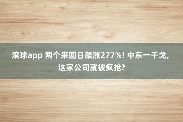 滚球app 两个来回日飙涨277%! 中东一干戈, 这家公司就被疯抢?