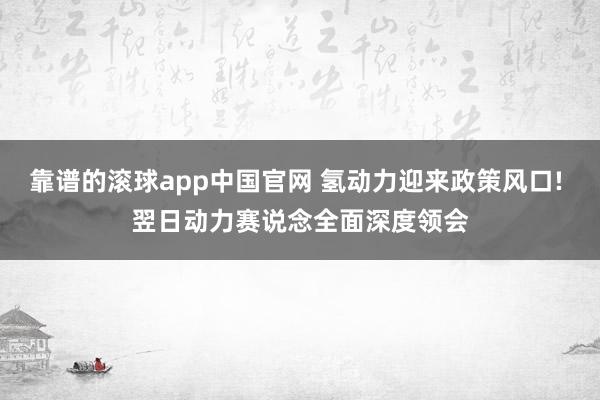 靠谱的滚球app中国官网 氢动力迎来政策风口! 翌日动力赛说念全面深度领会
