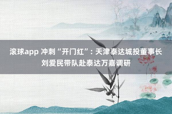 滚球app 冲刺“开门红”: 天津泰达城投董事长刘爱民带队赴泰达万嘉调研