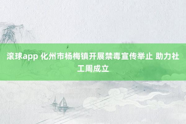 滚球app 化州市杨梅镇开展禁毒宣传举止 助力社工周成立