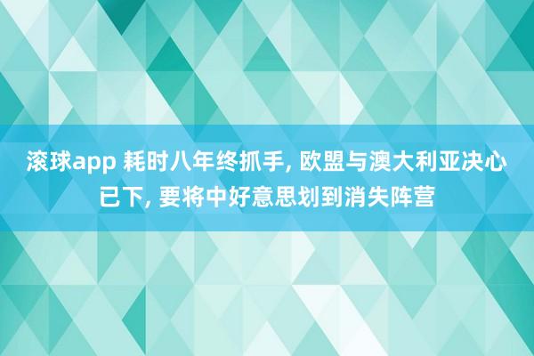 滚球app 耗时八年终抓手, 欧盟与澳大利亚决心已下, 要将中好意思划到消失阵营