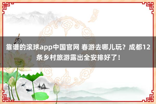 靠谱的滚球app中国官网 春游去哪儿玩？成都12条乡村旅游露出全安排好了！