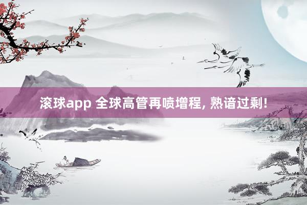 滚球app 全球高管再喷增程, 熟谙过剩!