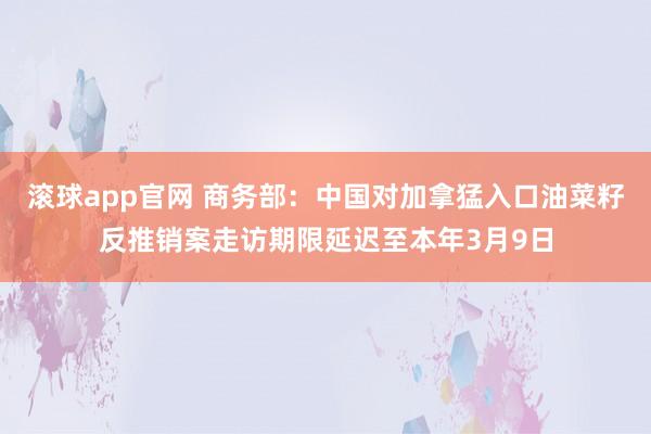 滚球app官网 商务部：中国对加拿猛入口油菜籽反推销案走访期限延迟至本年3月9日