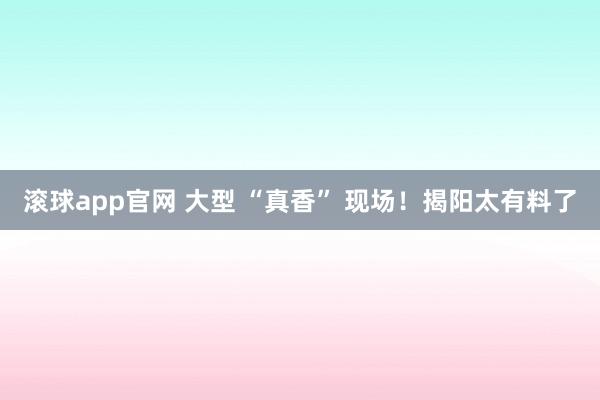 滚球app官网 大型 “真香” 现场！揭阳太有料了