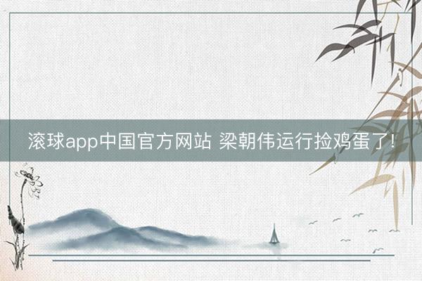 滚球app中国官方网站 梁朝伟运行捡鸡蛋了!