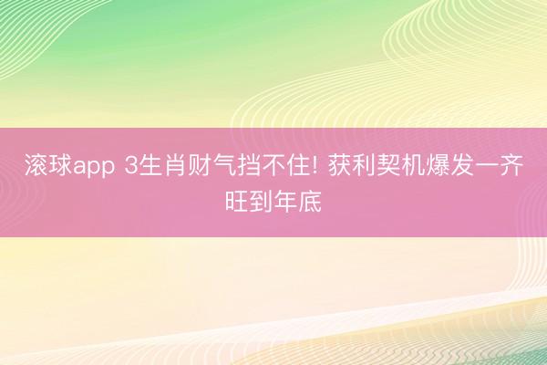 滚球app 3生肖财气挡不住! 获利契机爆发一齐旺到年底