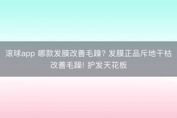 滚球app 哪款发膜改善毛躁? 发膜正品斥地干枯改善毛躁! 护发天花板