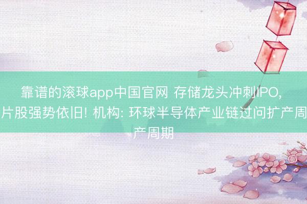 靠谱的滚球app中国官网 存储龙头冲刺IPO， 芯片股强势依旧! 机构: 环球半导体产业链过问扩产周期