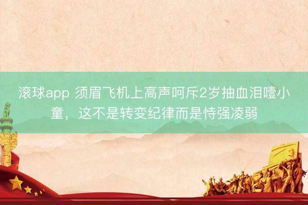 滚球app 须眉飞机上高声呵斥2岁抽血泪噎小童，这不是转变纪律而是恃强凌弱