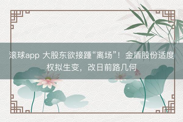 滚球app 大股东欲接踵“离场”！金盾股份适度权拟生变，改日前路几何