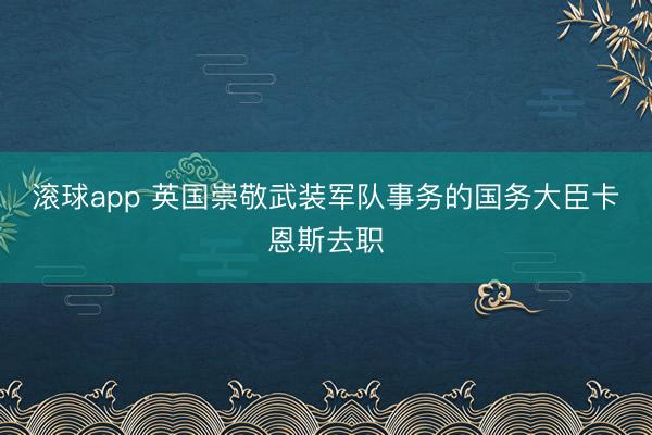滚球app 英国崇敬武装军队事务的国务大臣卡恩斯去职