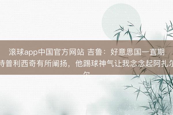 滚球app中国官方网站 吉鲁：好意思国一直期待普利西奇有所阐扬，他踢球神气让我念念起阿扎尔