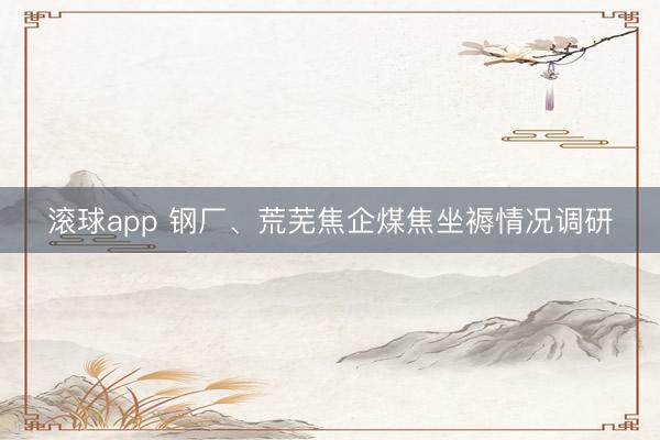 滚球app 钢厂、荒芜焦企煤焦坐褥情况调研